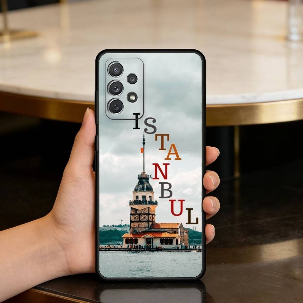 Turkey I-Istanbul S-Scenery Soft Silicone Black Cover Phone Case For Samsung Galaxy A73,A72,A71,A70,A53,A52,A51
