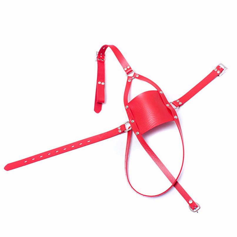 Leather Muzzle Mask Mouth Gag,Fetish Open Mouth Gag Ball,SM Sex Slave Bondage Harness Strap Head Face Mask,Couple Adult Bdsm Toy
