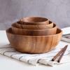 Large Heat Insulation Wooden for Noodles Rice Soup Salad Container Household Bowl Ramen Bowls Tableware Wooden Bowl