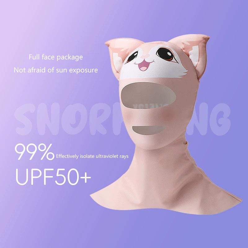 Плавание Дайвинг Facekini УФ-защита от солнца Полнолицевая маска Голова Шея Покрытие Лица Эластичная Шапочка Для Плавания Дайвинг Водные Виды Спорта Одежда