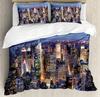New York English Text Landscape Duvet Cover with Pillow Case Custom 3pcs Bedding Set Quilt Cover Double Bed Home Textile