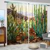 2 шт. занавески с принтом пустынного кактуса для домашнего декора - оконные карманы с карнизом для спальни, офиса, кухни и гостиной
