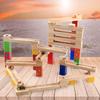 Children's Wooden Puzzle Parent-child Ball Track Slide Building Blocks Stacked High Marbles Wooden Toys