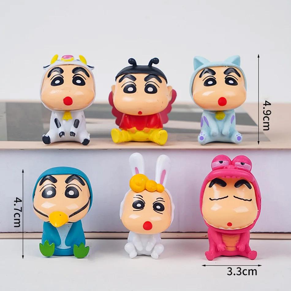 Crayon Shin-Chan Figures Kawaii Animation Tabletop Ornaments Animation Design Watching TV Phone Support Adorable Figure Decorations plaything