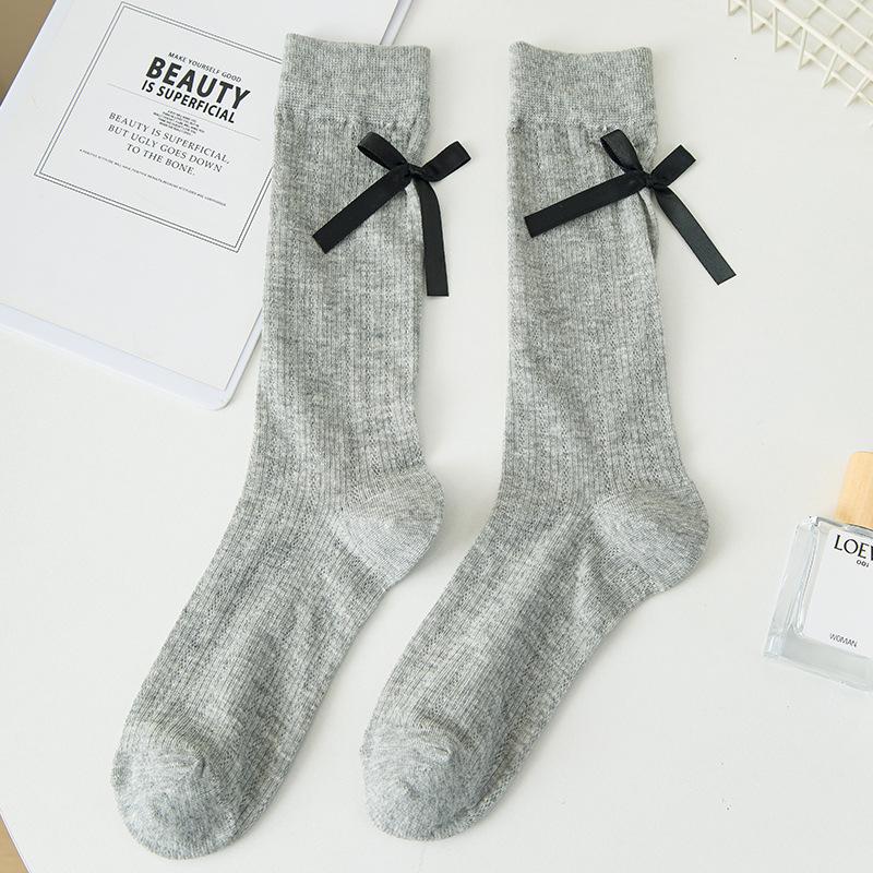 Female Summer Fashion New Bow Ballet Wind In The Tube Pile Socks
