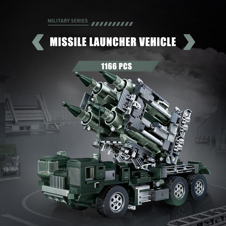 MOC Военный Балистический Ракетный Комплекс Тяжелый Танк Бронированная Машина Вооруженные Вертолеты Модель Строительные Блоки Кирпичики Игрушки Подарок для Детей