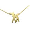 [P6944] - Handmade Gold 'Bambi' Necklace - 14x10 Mm