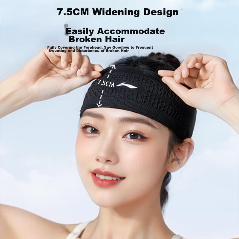 Li-Ning Sports Headband for Women, Sweat-Absorbing Headband for Running, Hair Tie, Head Wrap, Yoga And Fitness Headband