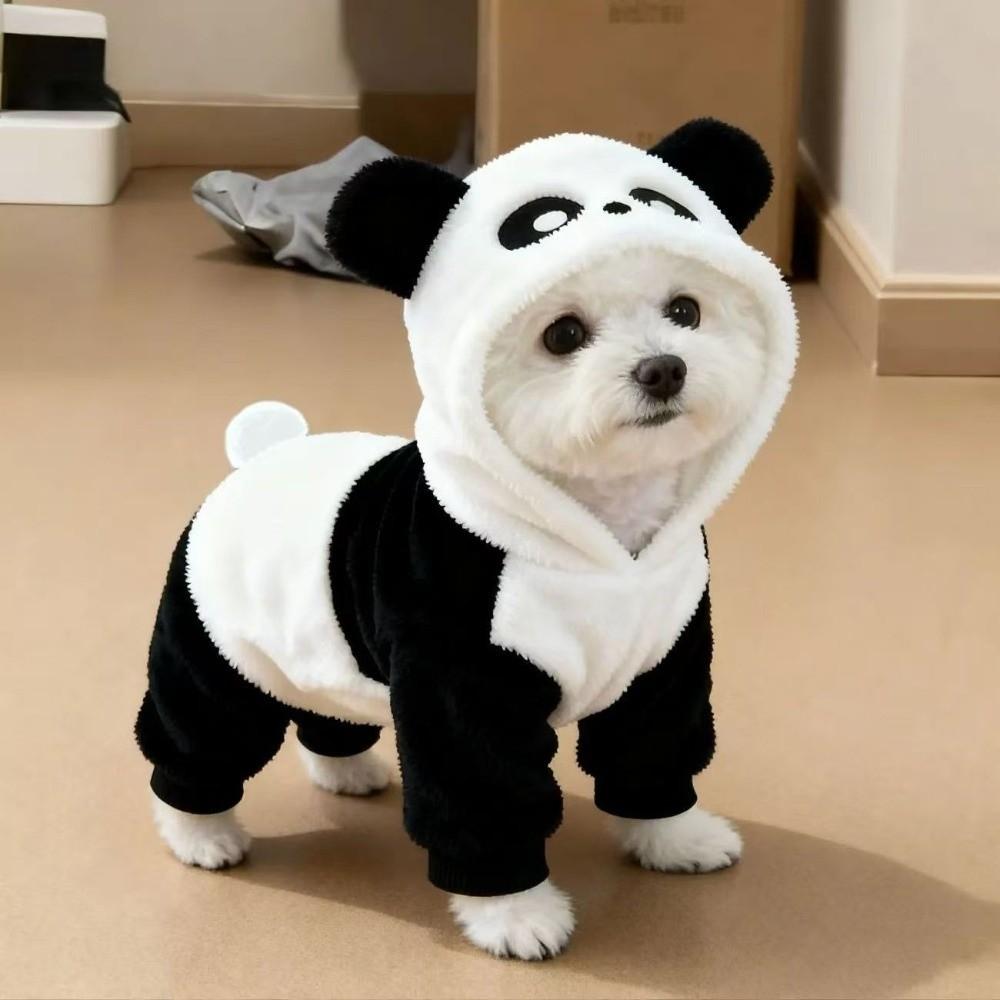 Soft Panda Transformation Dog Clothes Warm Dog Cosplay Costume Winter Dog Clothes Cosplay Party