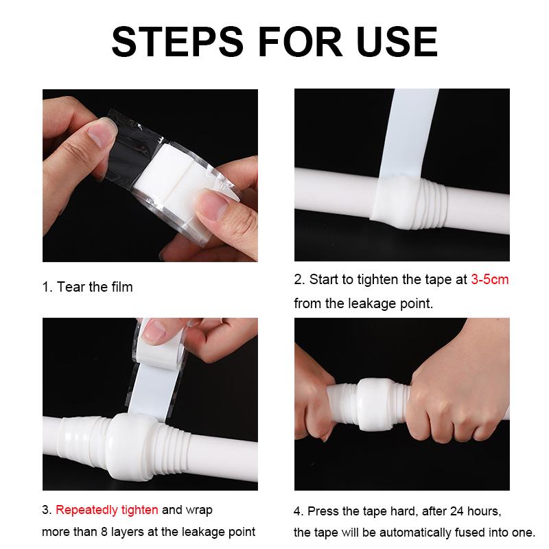 1 шт. Прочная водонепроницаемая лента, самоклеящаяся ремонтная лента, силиконовая лента высокого давления, резиновая изоляционная лента против протечек