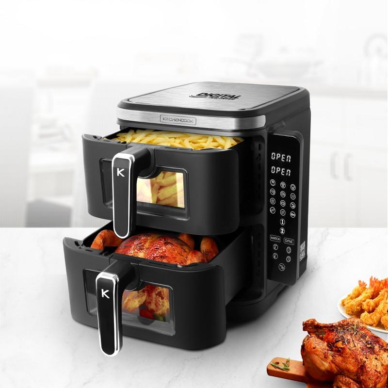 Двухъярусная фритюрница с 12 режимами – Airflow 12 Вт Kitchencook