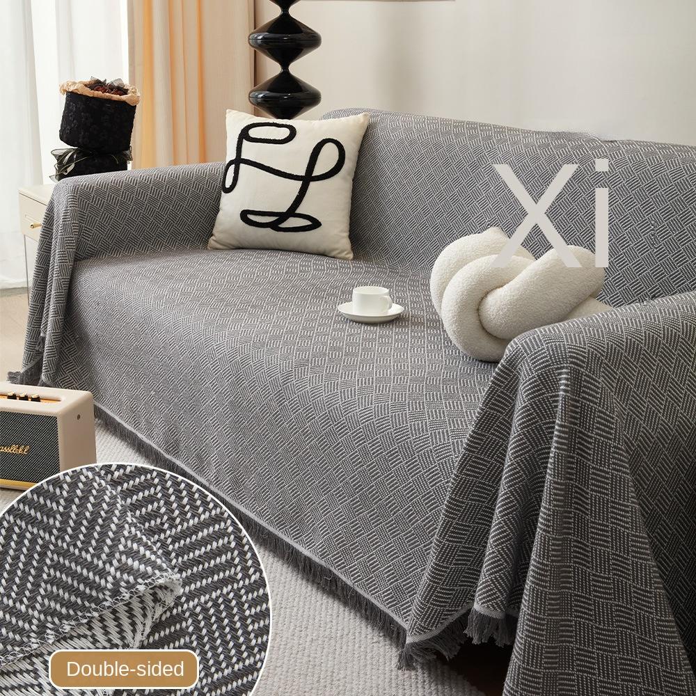 Косой сетчатый чехол для дивана, полотенце, универсальный универсальный четырехсезонный простой современный чехол для дивана, подушка с защитой от царапин