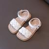 New Girls' Sandals Kids Beach Shoes Weave Style Fashion Woven Children's Sandals Soft Sole Open Toe Princess Shoes 2024 Summer