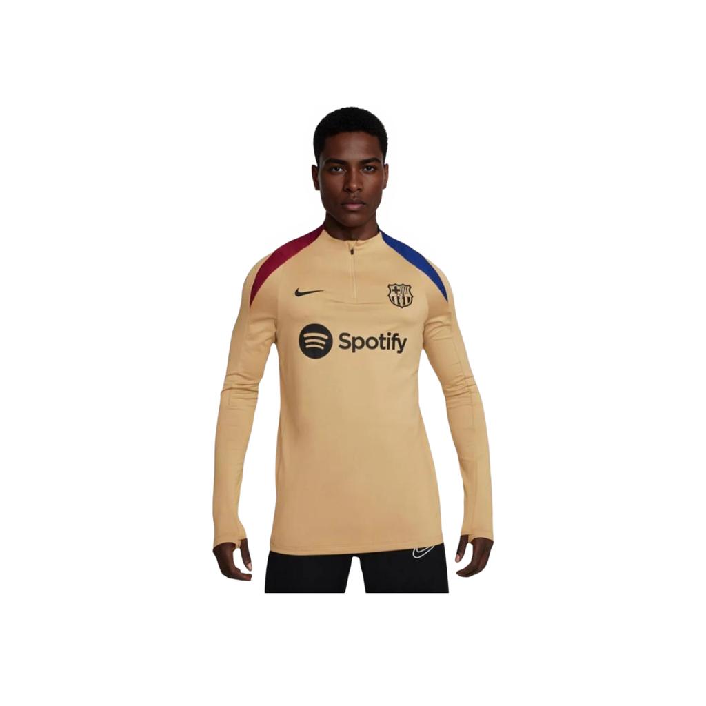 Nike Футболка мужская с длинным рукавом FC Dri-FIT Soccer Barcelona Strike, цвет золотой FN9834-717