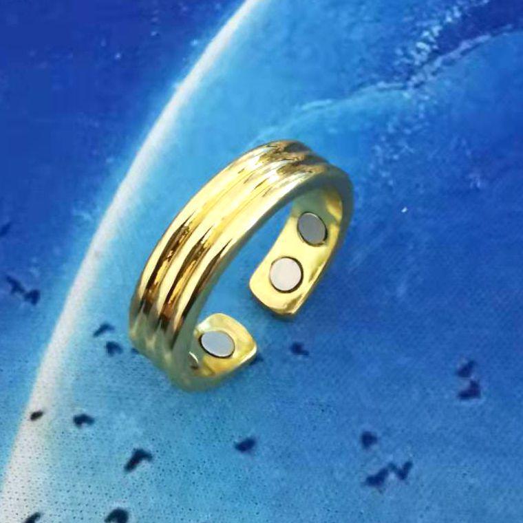 Точечное персонализированное мужское кольцо для здоровья с магнитным полем, гальванизированное розовым золотом