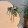 Tassel Glass Beads Hairpins Small Barrettes Ancient Chinese Style Side Clip  Gifts