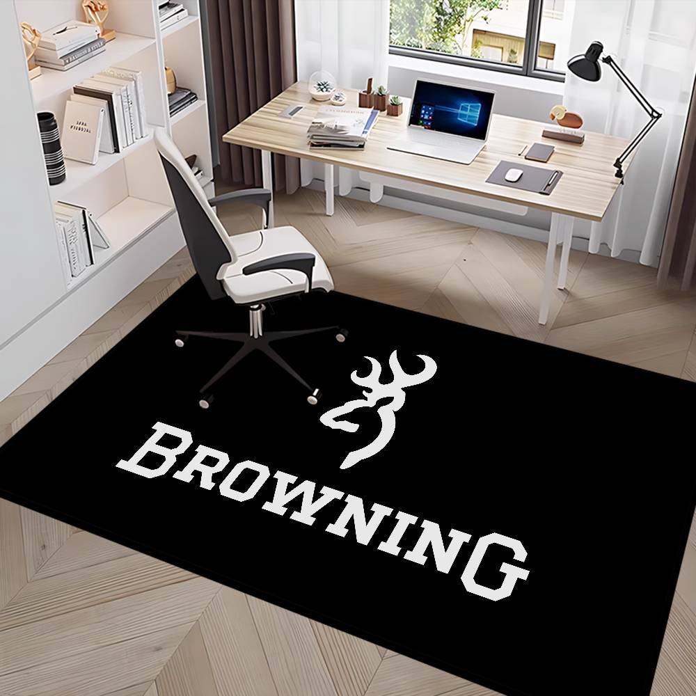 B-Browning Logo Floor Mat Non-Slip Laundry Room Mat Laundry Decor Balcony Child Living Room Bedside Mats