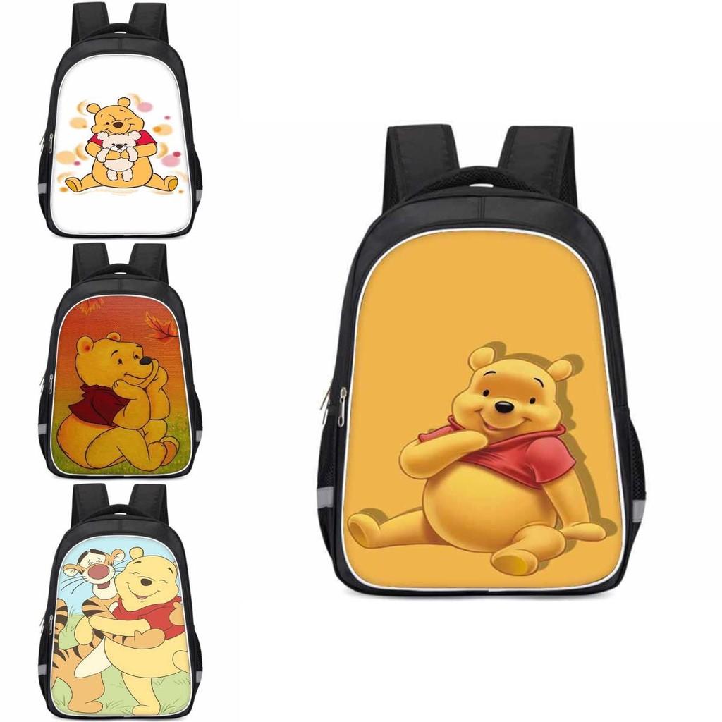 Winnie The Pooh Large Capacity Lightweight 3d School Backpack For Kids And Students Unisex Oxford Fabric