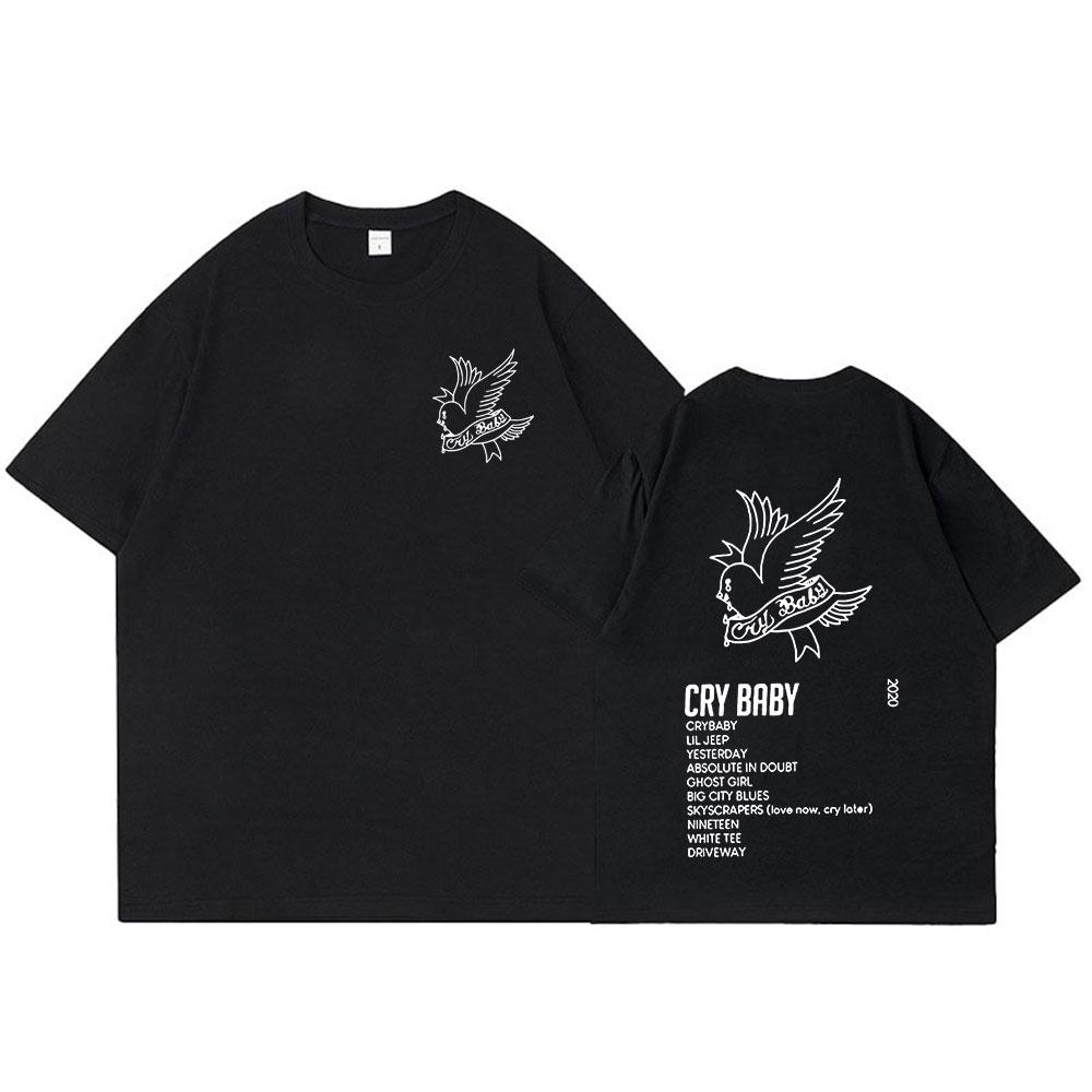 Rapper Lil Peep CryBaby Music Album T Shirt Unisex Women Fashion Hip Hop Short Sleeve Tshirt High Quality Oversized Cotton Tshirt