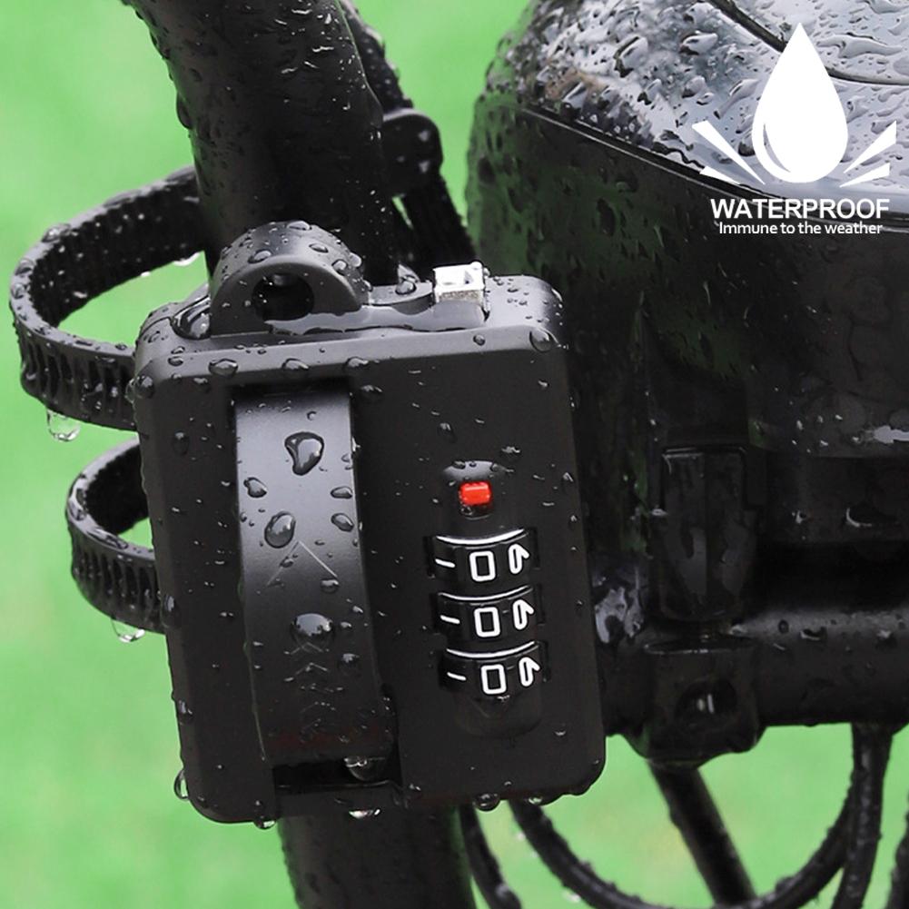 Universal Motorcycle Helmet Lock Bicycle Handlebar Lock Safe Fixed Hook Lock Anti-Theft Password Lock Outdoor for Moto