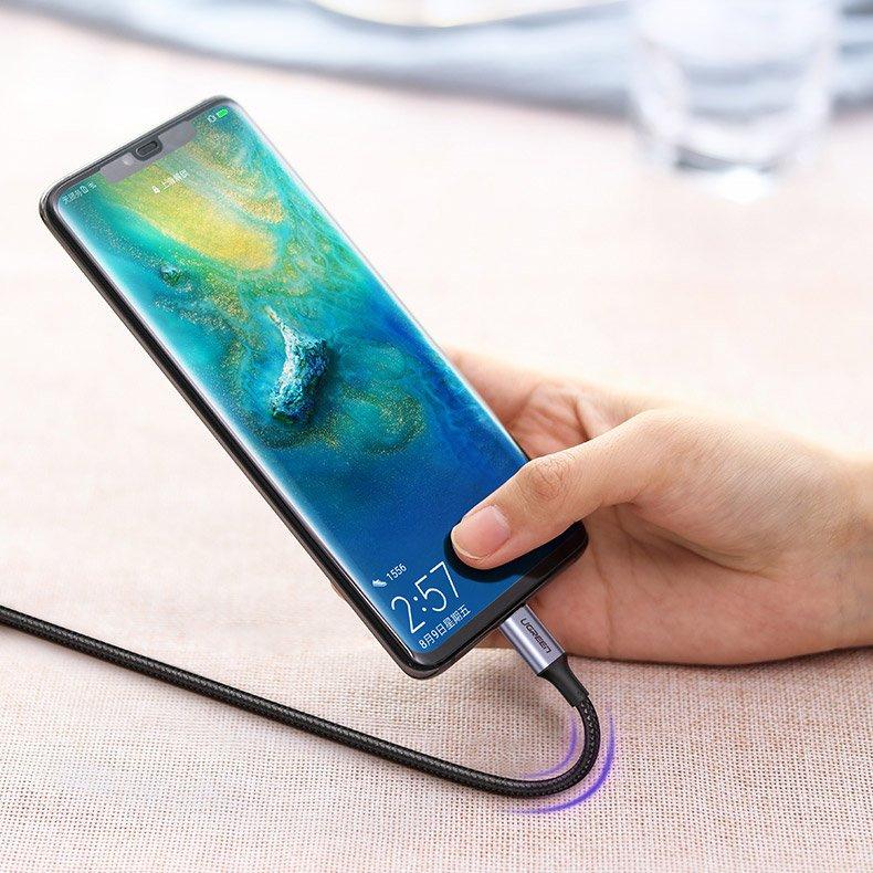 Kabel Ugreen US316 70427 USB-C - USB-C PD QC FCP 100W 5A 480Mb/s 1m - szary