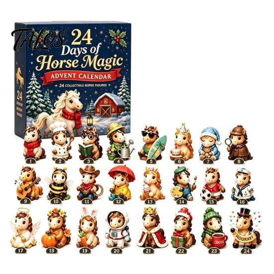 Acrylic Christmas Blind Box 2026 Advent Calendar, 24-Day 2D Ornament Set with Decorative Holiday Hanging Items Animal Figures, Tree Decor, Gift