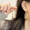 Европейская и американская мода серебряная игла личность классика большие круглые серьги женщины, преувеличенные холодный стиль геометрические серьги серьги