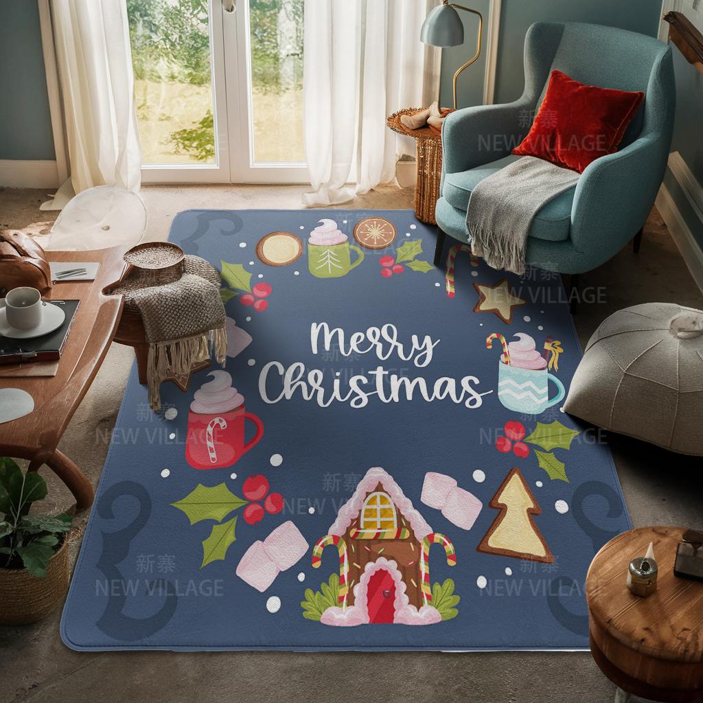 Ковер у входа в дом Домашний коврик у двери Гостиная Ванная Комната Ноги ванная комната Нескользящие коврики с водопоглощением для ванной Счастливого Рождества зима