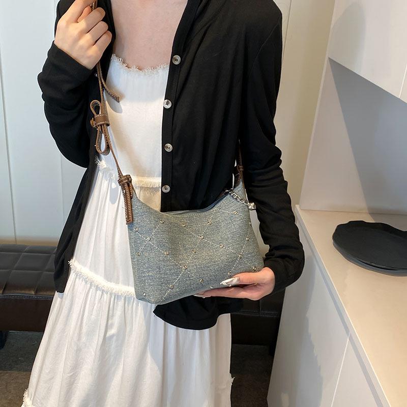 Женская джинсовая летняя модная сумка кроссбоди - Нишевый дизайн сумка-пельмень