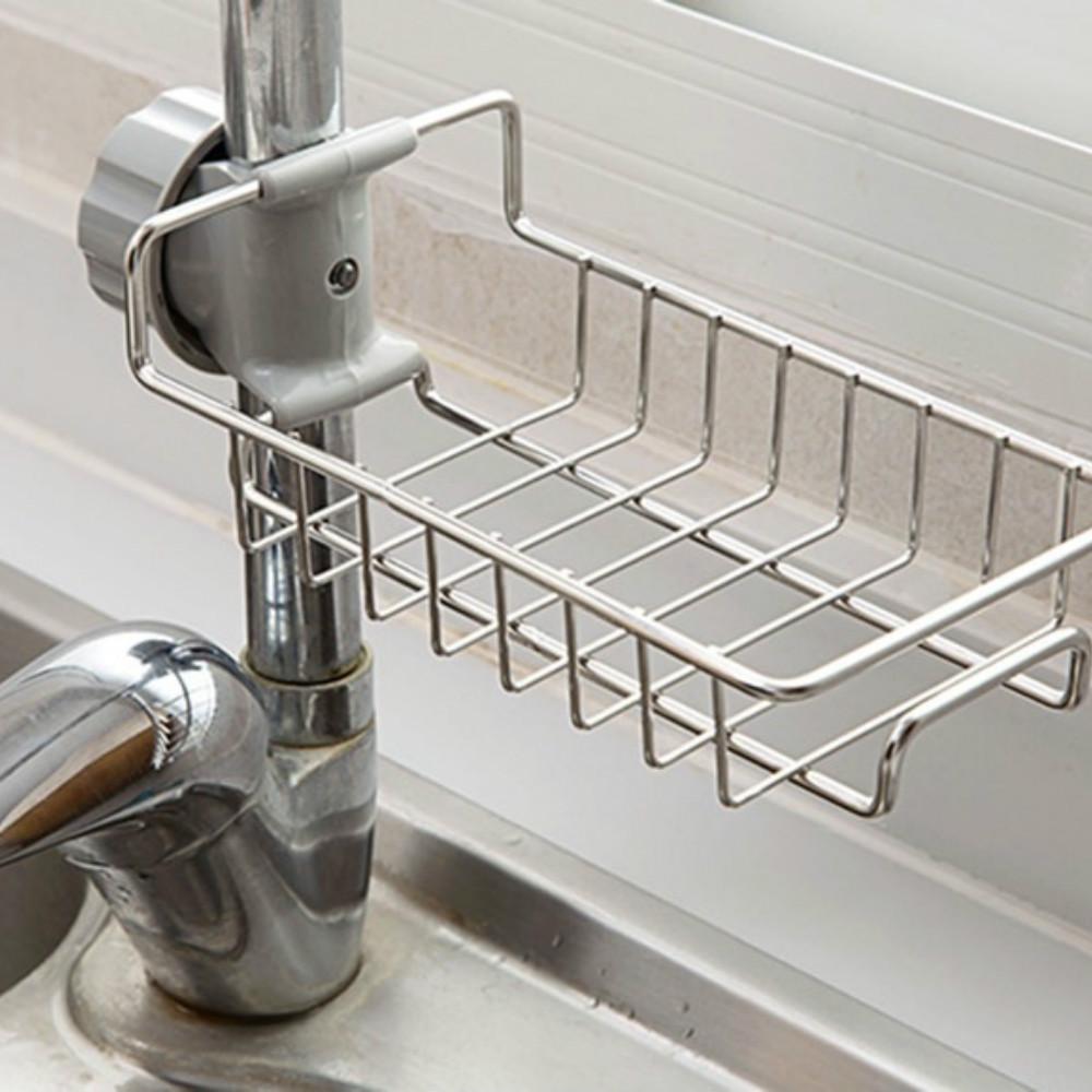 Полка для смесителя для кухонной раковины, держатель для губки из нержавеющей стали, регулируемый смеситель для раковины, стеллаж для хранения полотенец, тряпка для мытья посуды