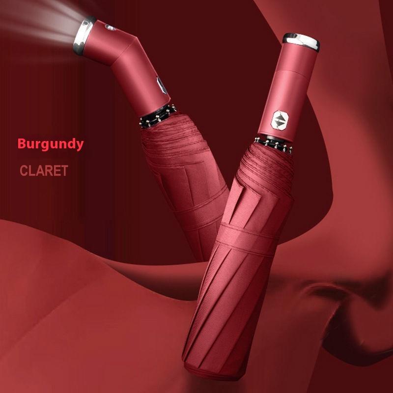 Двухрядный ветрозащитный светодиодный вращающийся складной автоматический зонт для женщин, защита от непогоды и дождя, солнцезащитный зонт двойного назначения