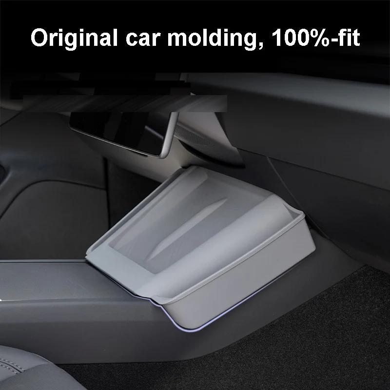 For Tesla Model 3 Highland 2024 Wireless Charging Pad Non-Slip Mat with Side Storage Organizer Tray Model3 Charger Protect Cover