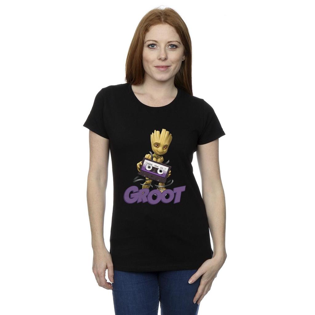 Guardians Of The Galaxy Womens/Ladies Groot Casette Cotton T-Shirt