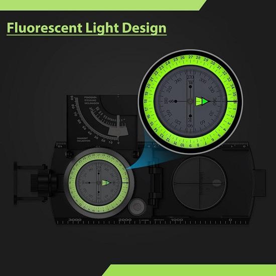 Высокоточный компас для пешего туризма, кемпинга, водонепроницаемый военный компас со светящимся в темноте циферблатом, измерительная линейка