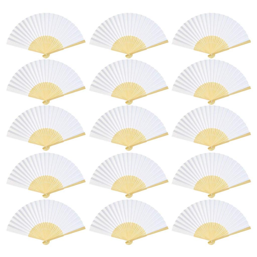 Cnomg Folding Painting Solid White 30-Pack Fans, Fans, Color, DIY, Foldable,