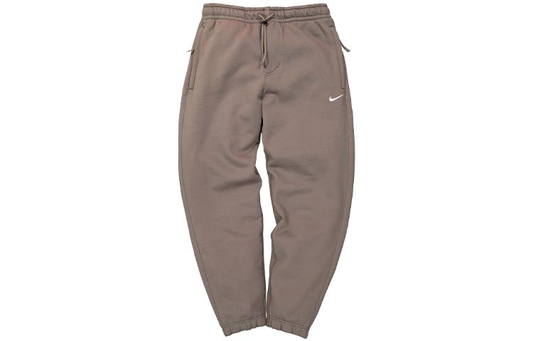Nike Мужские вязаные спортивные штаны светло-коричневые со средней резинкой AV8279-202