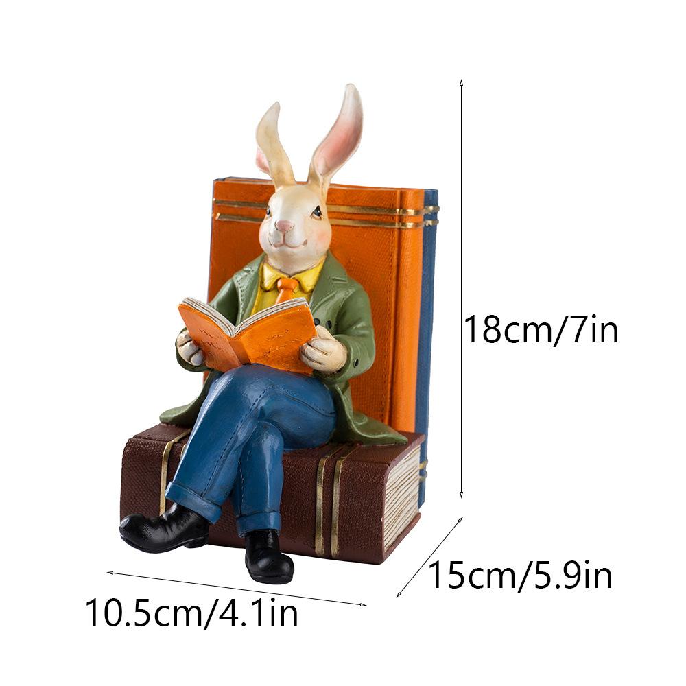 7" Rabbit Resin Bookend, Animal Home Decor Figurine
