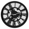 [R0593] - Wall Clock 'Vintage Design' Black (cogs) - 45 Cm