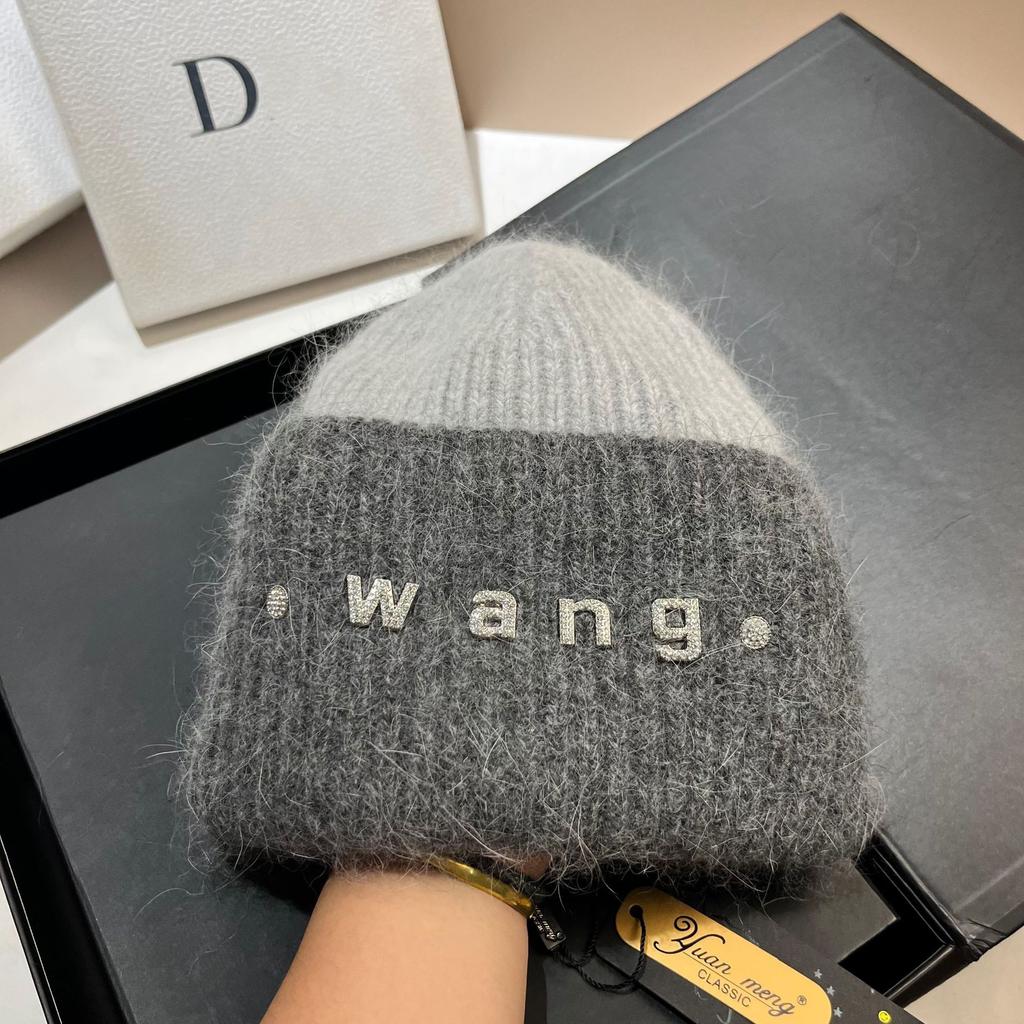 Wang King Long Rabbit Hair Warm Knitted Hat Winter Outdoor Windproof Ear Protector Hat Nordic Cold Winter Baotou Hat