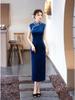 2025 Linxiangman Velvet Cheongsam: Retro Shanghai-Inspired Sleeveless Long Dress