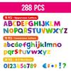 288 PCS Alphabet Combo Set, Bulletin Board Letters Including 78pcs Uppercase Letters, 78pcs Lowercase Letters, 30pcs 0-9 Numbers & Punctuation,