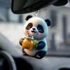 Cute Panda Drinking Honey Pendant for Car Rearview Mirror Decoration