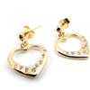 Les Trésors De Lily [J1013] - Gold Plated 'Love' Earrings White Gold - 13x18 Mm