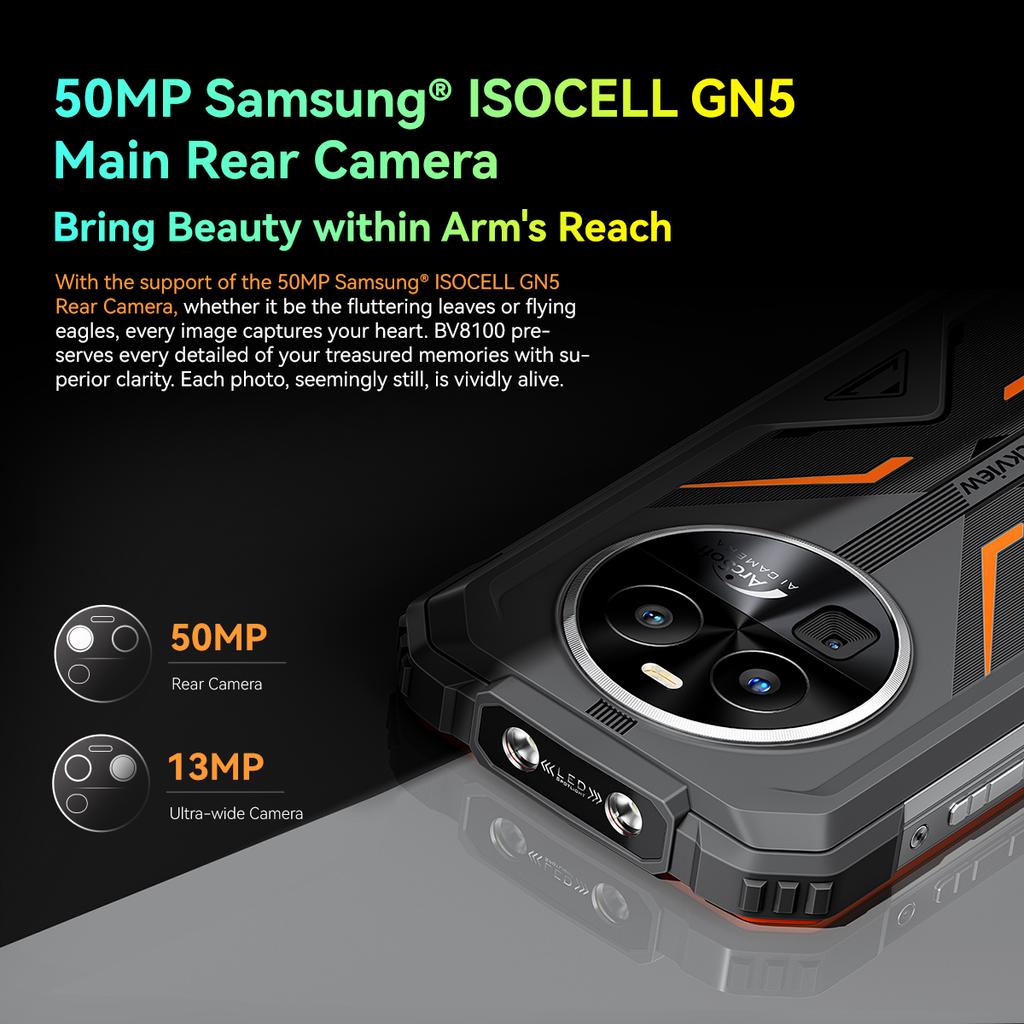 Refurbished Blackview BV8100 Smartphone 24GB RAM  256GB ROM MediaTek Helio G99 50MP Mobile Phone