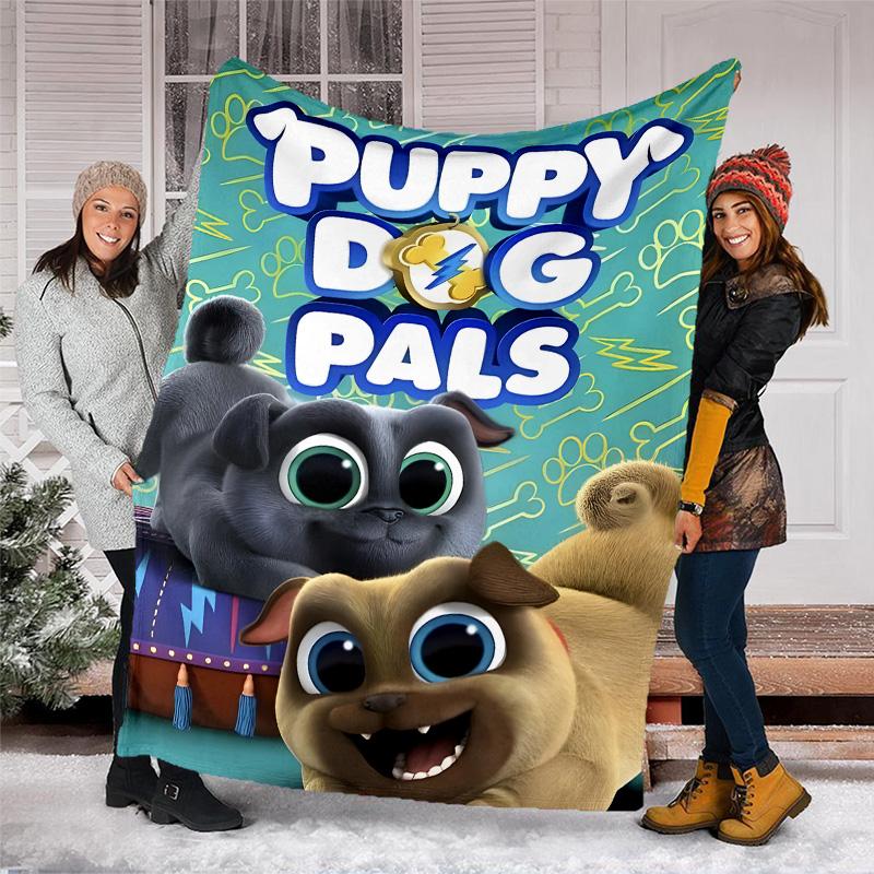 1pc Puppy Dog Pals Theme Blanket - Digital Print, Polyester, Cozy for All Seasons, Perfect for Outdoor, and Travel