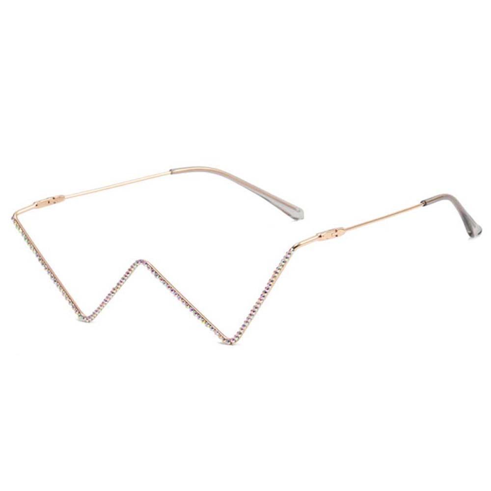 Decoration Metal Gold Fake Glasses Glasses Frame Triangle Glasses Frame Rhinestones Glasses Frame