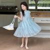 Sweet Flutter Sleeve Long Dress for Girls Cute Comfortable Casual Daily Wear Flower Girl Party Birthday Holiday Vacation Dress