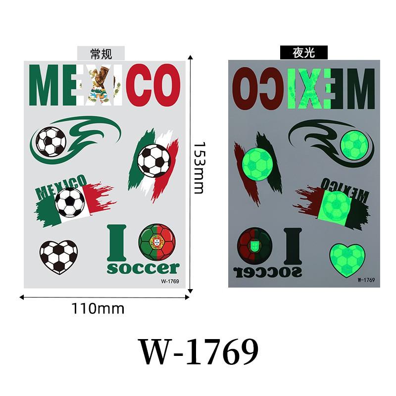 Glow In Dark Temporary Tattoos World Cup Fans Party Face Stickers Water Transfer Decals