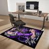 1pc Anime Cartoon Design Chair Mat - Purple Muscular Character with Chains Office Desk Rug, Non-Slip Carpet for Home Decor, Suitable for All Seasons,