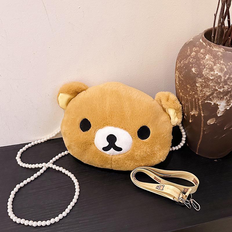 Сумка-тоут и сумка кросс-боди из плюша с мультяшным медведем, Осень/Зима 2025